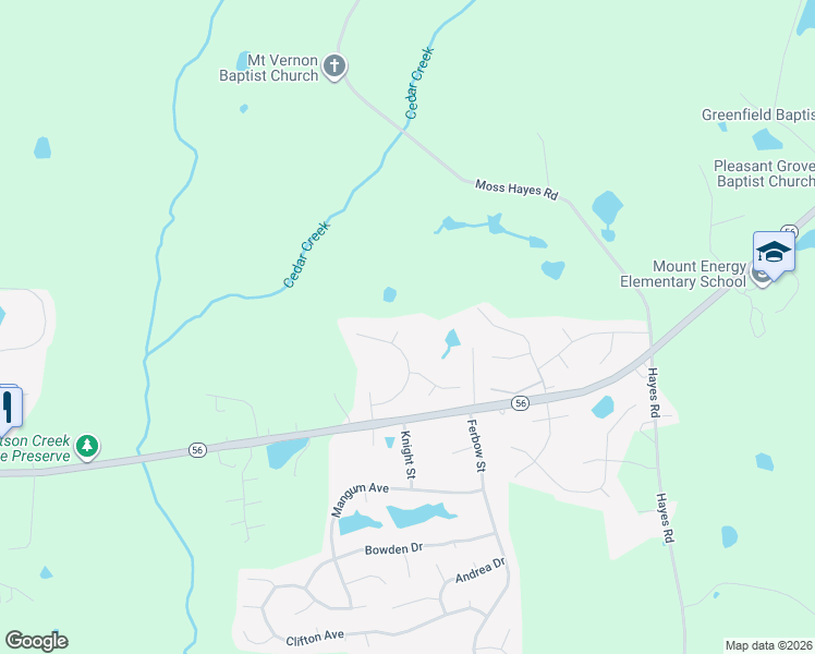 map of restaurants, bars, coffee shops, grocery stores, and more near 2578 Blue Dog Court in Creedmoor