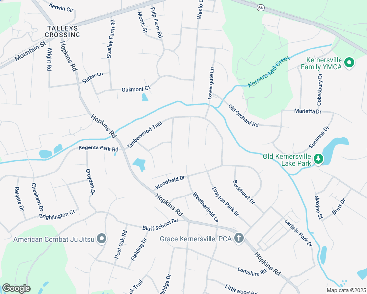 map of restaurants, bars, coffee shops, grocery stores, and more near 444 Uppergate Lane in Kernersville