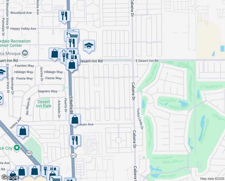 map of restaurants, bars, coffee shops, grocery stores, and more near 3461 Isle Royale Drive in Las Vegas