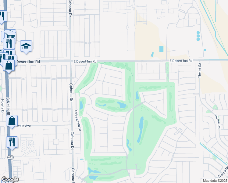 map of restaurants, bars, coffee shops, grocery stores, and more near 3507 Pointe Vedra Court in Las Vegas