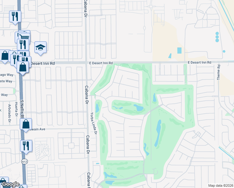 map of restaurants, bars, coffee shops, grocery stores, and more near 3495 Eagle Bend Street in Las Vegas