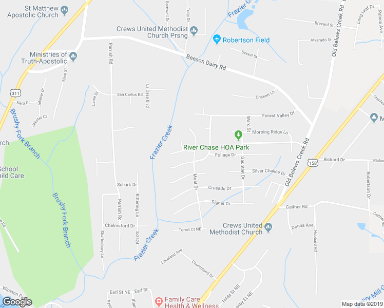 map of restaurants, bars, coffee shops, grocery stores, and more near 4313 Moat Drive in Winston-Salem