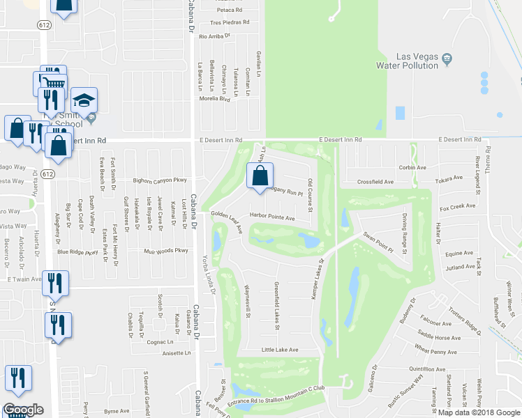 map of restaurants, bars, coffee shops, grocery stores, and more near 3495 Eagle Bend Street in Las Vegas