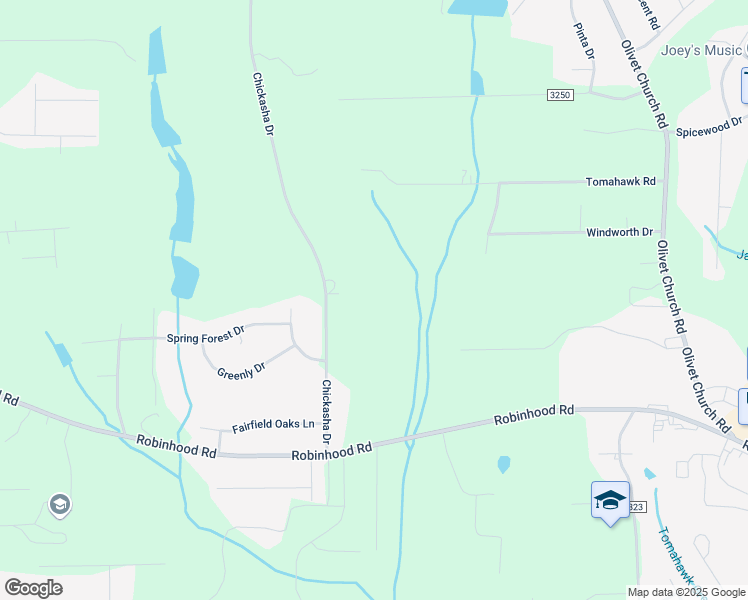 map of restaurants, bars, coffee shops, grocery stores, and more near 1405 Chickasha Drive in Forsyth County