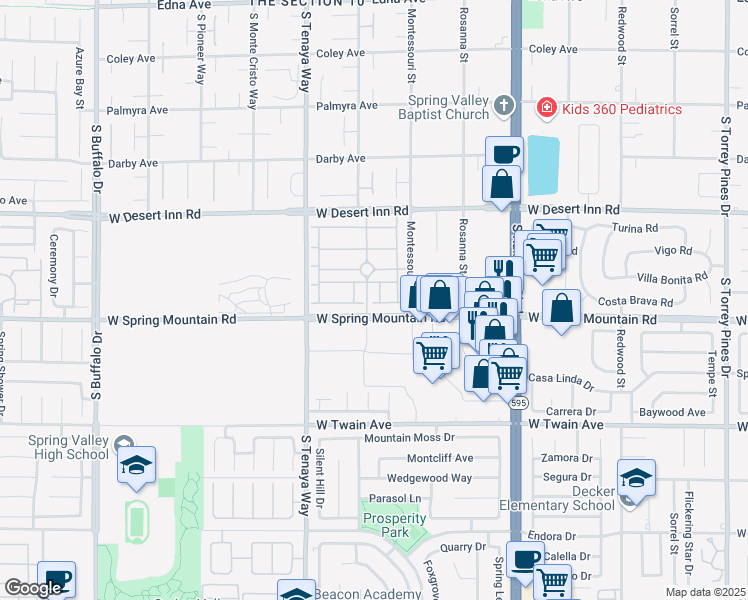 map of restaurants, bars, coffee shops, grocery stores, and more near 3479 Golden Lily Street in Las Vegas