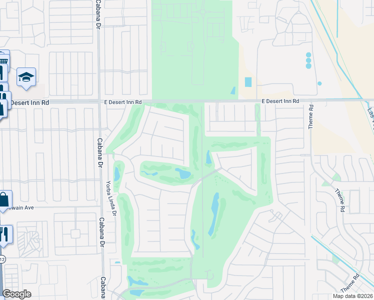 map of restaurants, bars, coffee shops, grocery stores, and more near 3490 Old Course Street in Las Vegas