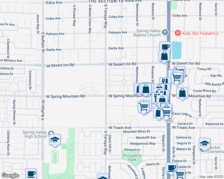 map of restaurants, bars, coffee shops, grocery stores, and more near 7300 Lavender Rose Avenue in Las Vegas