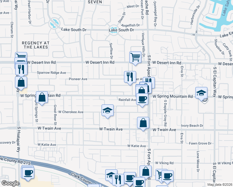 map of restaurants, bars, coffee shops, grocery stores, and more near 9585 Teton Diablo Avenue in Las Vegas