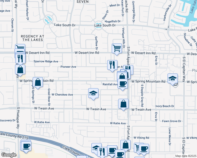 map of restaurants, bars, coffee shops, grocery stores, and more near 9601 Teton Diablo Avenue in Las Vegas