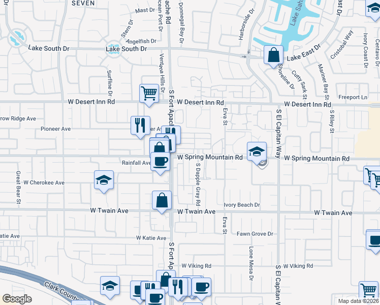 map of restaurants, bars, coffee shops, grocery stores, and more near 9334 Peace Pipe Court in Las Vegas