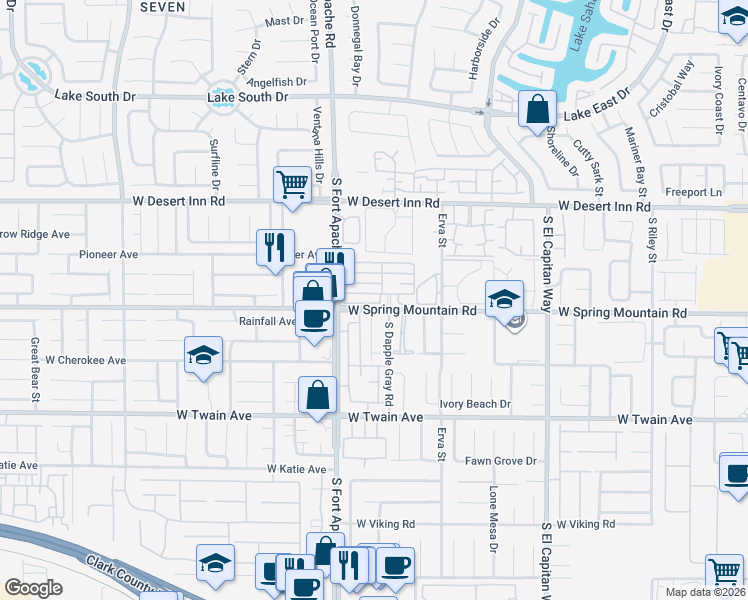 map of restaurants, bars, coffee shops, grocery stores, and more near 3517 Day Dawn Street in Las Vegas