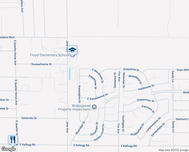map of restaurants, bars, coffee shops, grocery stores, and more near 4721 Peppertree Street in Pahrump