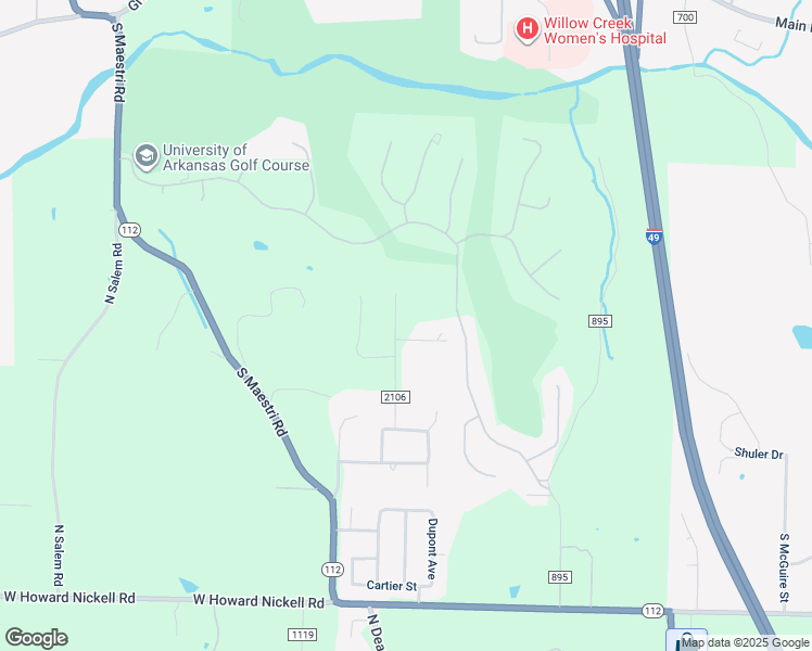 map of restaurants, bars, coffee shops, grocery stores, and more near 3980 North Wooded Hollow Drive in Fayetteville