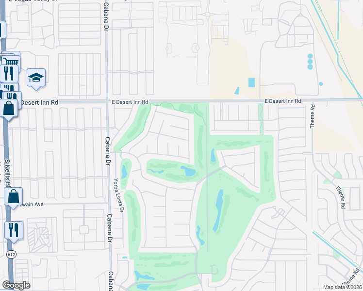 map of restaurants, bars, coffee shops, grocery stores, and more near 3507 Pointe Vedra Court in Las Vegas