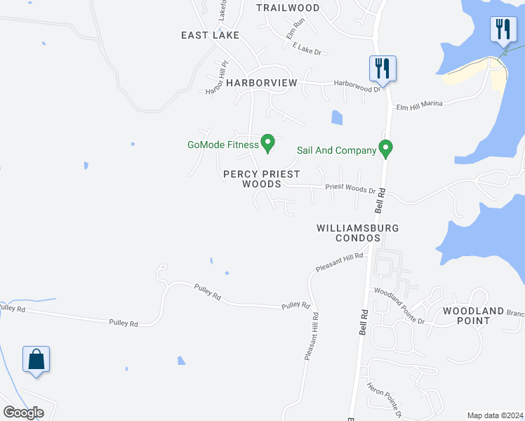 map of restaurants, bars, coffee shops, grocery stores, and more near 1625 Timber Run in Nashville