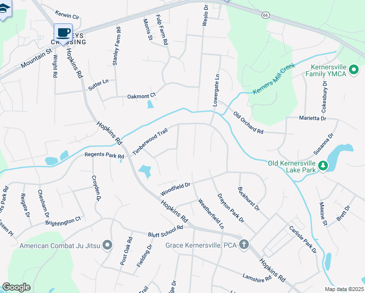 map of restaurants, bars, coffee shops, grocery stores, and more near 444 Uppergate Lane in Kernersville