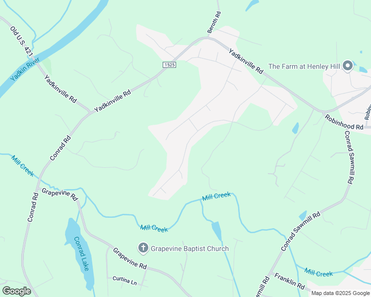 map of restaurants, bars, coffee shops, grocery stores, and more near 2065 Spring Wind Road in Pfafftown
