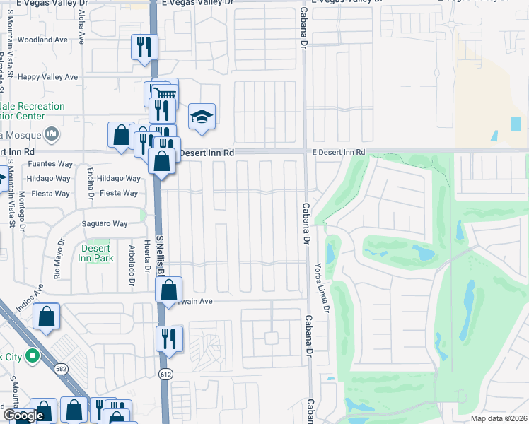 map of restaurants, bars, coffee shops, grocery stores, and more near 3438 Isle Royale Drive in Las Vegas