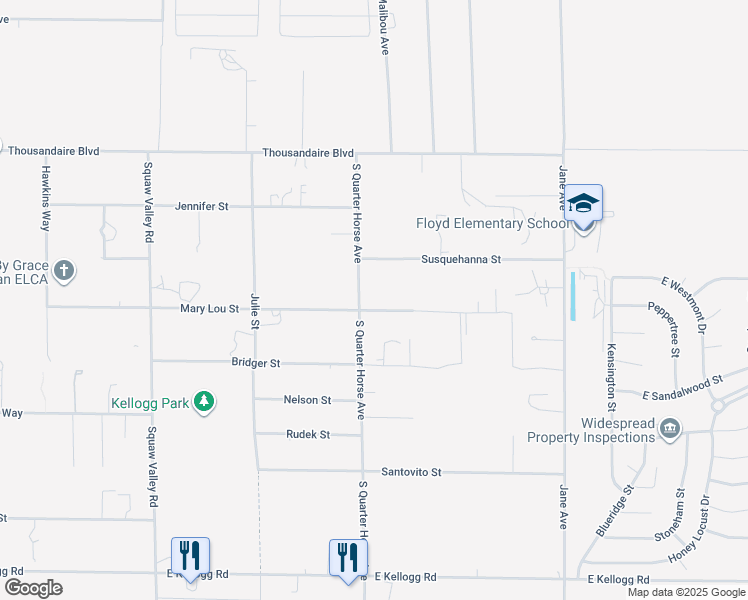 map of restaurants, bars, coffee shops, grocery stores, and more near 4030 Mary Lou Street in Pahrump