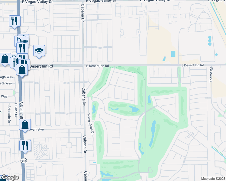 map of restaurants, bars, coffee shops, grocery stores, and more near 3404 Eagle Bend Street in Las Vegas