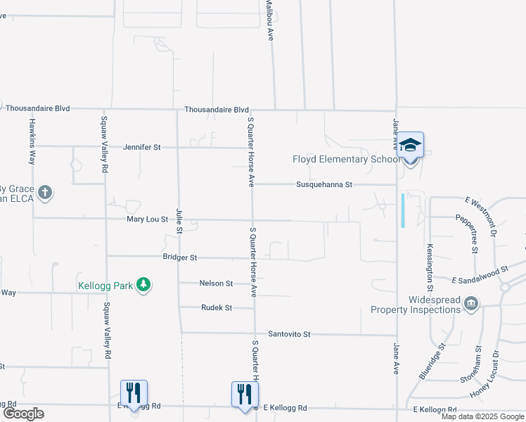 map of restaurants, bars, coffee shops, grocery stores, and more near 4030 Mary Lou Street in Pahrump