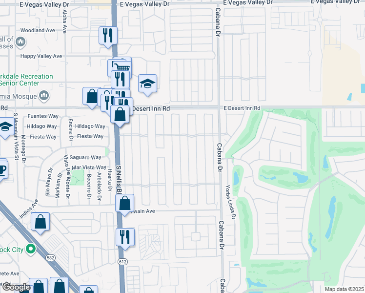 map of restaurants, bars, coffee shops, grocery stores, and more near 3398 Isle Royale Drive in Las Vegas