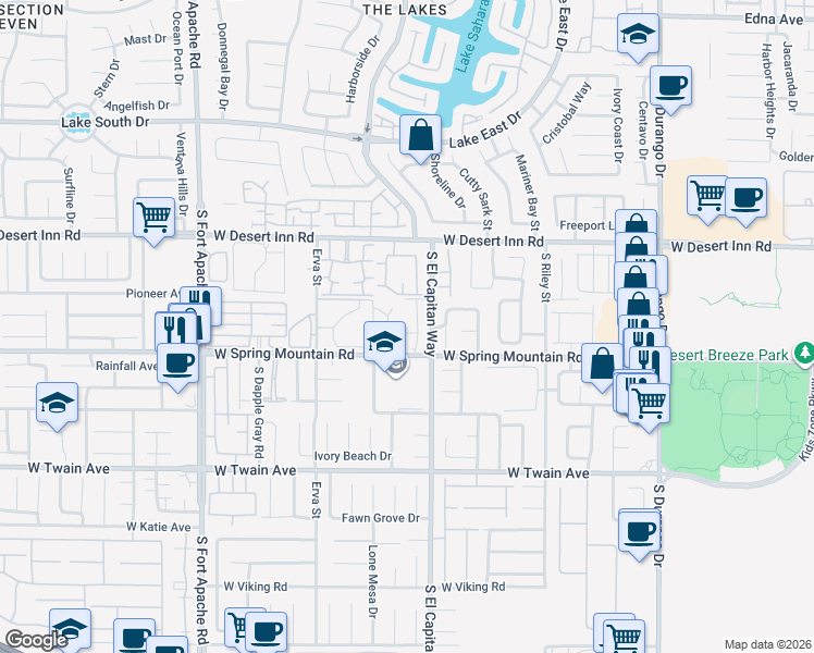 map of restaurants, bars, coffee shops, grocery stores, and more near 3451 Twilight Star Drive in Las Vegas