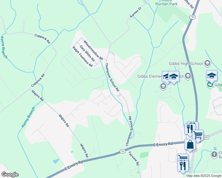 map of restaurants, bars, coffee shops, grocery stores, and more near 7615 Jessica Lane in Corryton
