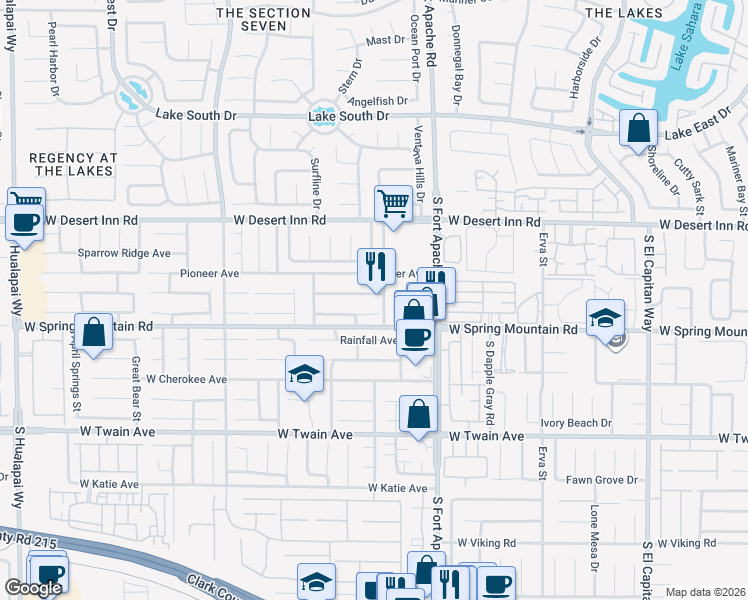map of restaurants, bars, coffee shops, grocery stores, and more near 9511 Teton Vista Avenue in Las Vegas