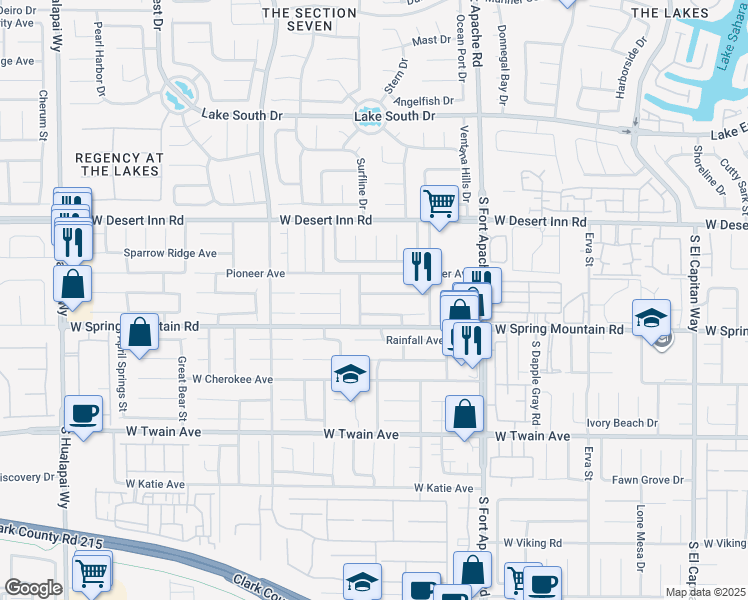 map of restaurants, bars, coffee shops, grocery stores, and more near 9593 Teton Vista Avenue in Las Vegas