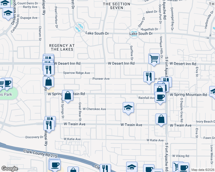 map of restaurants, bars, coffee shops, grocery stores, and more near 9795 Ice Box Canyon Court in Las Vegas
