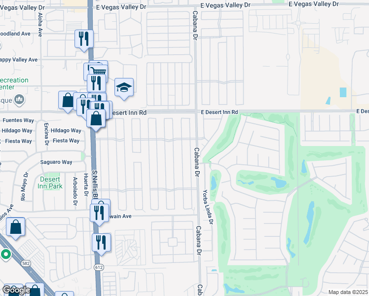 map of restaurants, bars, coffee shops, grocery stores, and more near 3394 Katmai Drive in Las Vegas