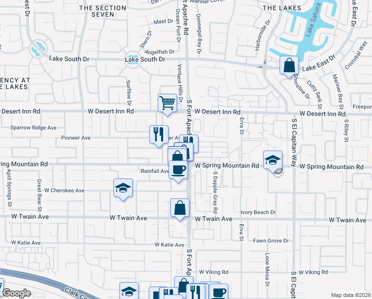 map of restaurants, bars, coffee shops, grocery stores, and more near 9418 Hanta Avenue in Las Vegas