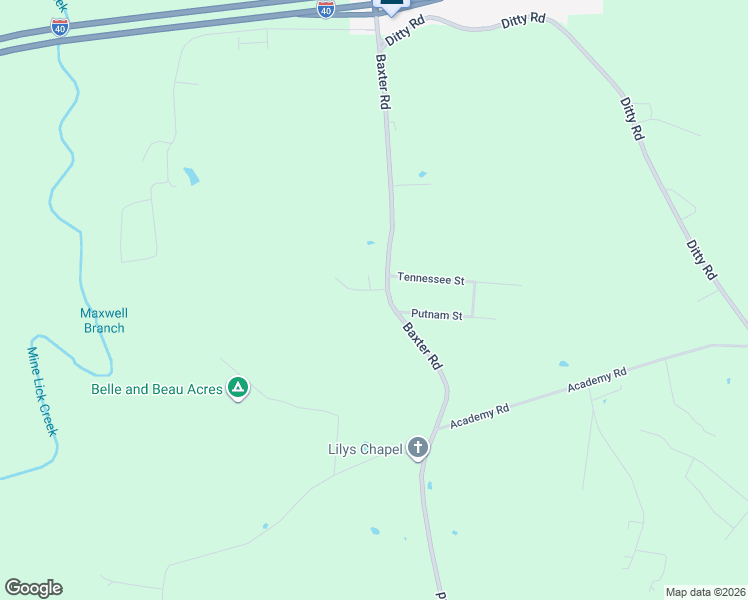 map of restaurants, bars, coffee shops, grocery stores, and more near 3801 Baxter Road in Baxter