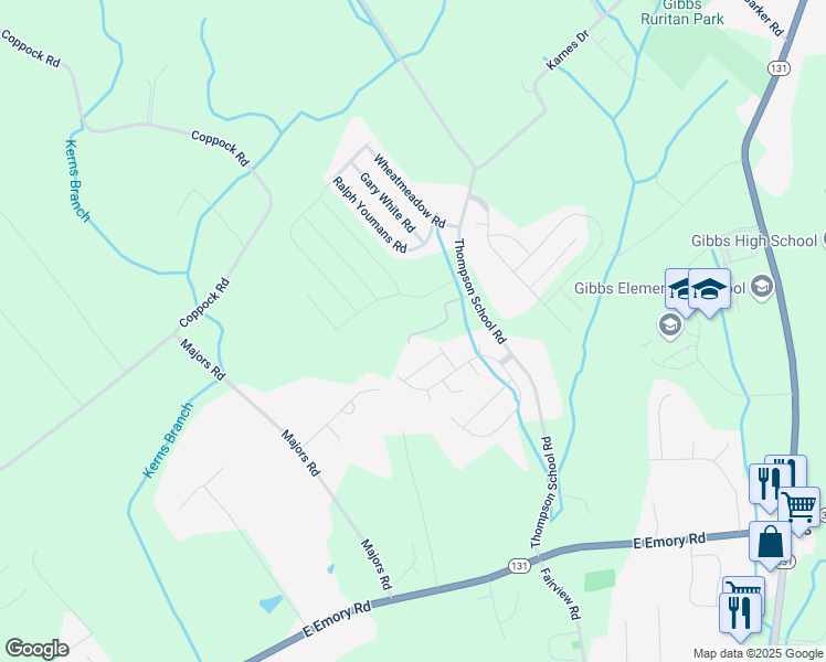 map of restaurants, bars, coffee shops, grocery stores, and more near 7705 Thompson School Road in Corryton