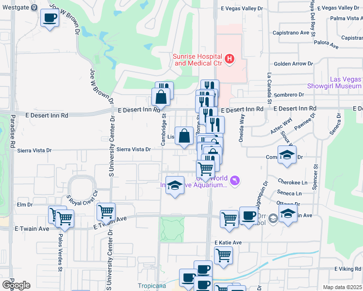 map of restaurants, bars, coffee shops, grocery stores, and more near 1077 Lisbon Avenue in Las Vegas
