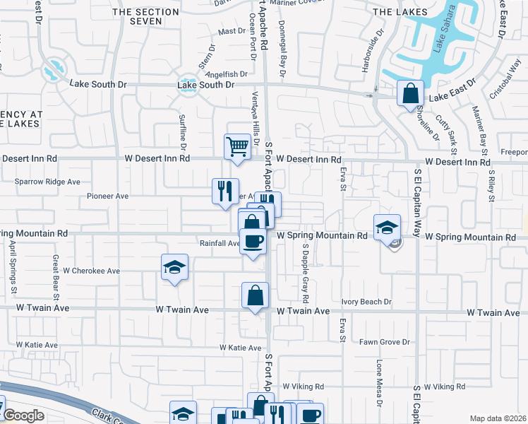 map of restaurants, bars, coffee shops, grocery stores, and more near 9418 Hanta Avenue in Las Vegas