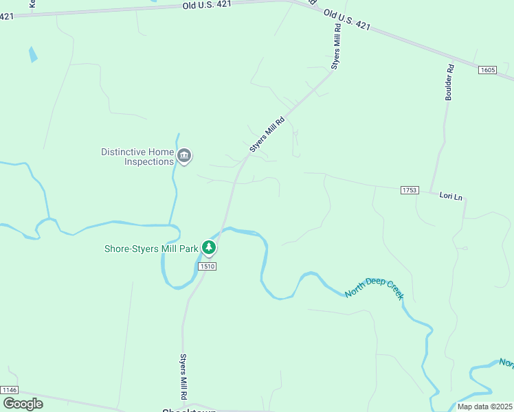 map of restaurants, bars, coffee shops, grocery stores, and more near 1028 Honeysuckle Lane in Yadkinville