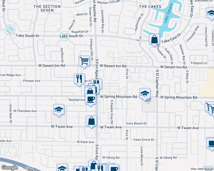 map of restaurants, bars, coffee shops, grocery stores, and more near 9361 Scenic Mountain Lane in Las Vegas
