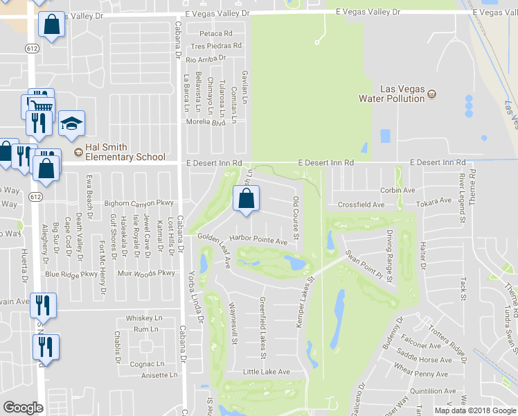 map of restaurants, bars, coffee shops, grocery stores, and more near 3404 Eagle Bend Street in Las Vegas