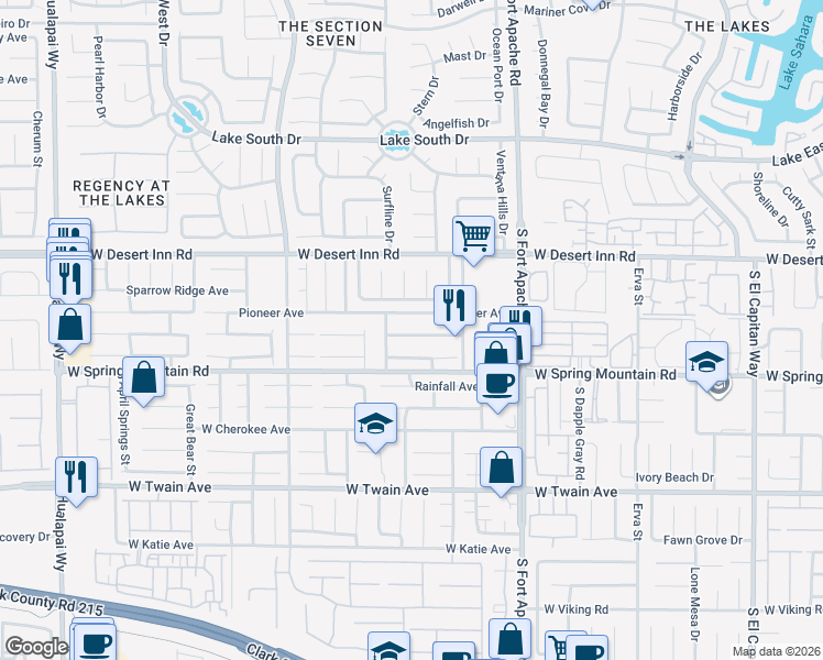 map of restaurants, bars, coffee shops, grocery stores, and more near 9578 Teton Vista Avenue in Las Vegas