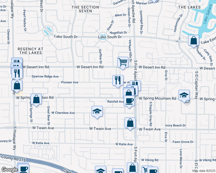 map of restaurants, bars, coffee shops, grocery stores, and more near 9570 Teton Vista Avenue in Las Vegas
