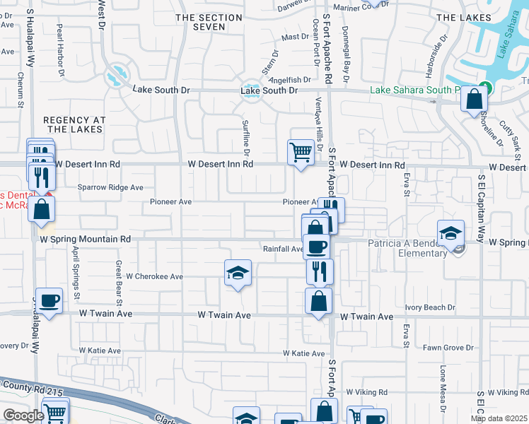 map of restaurants, bars, coffee shops, grocery stores, and more near 9570 Teton Vista Avenue in Las Vegas