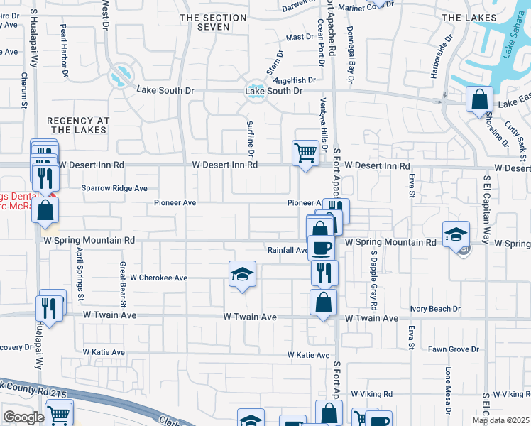 map of restaurants, bars, coffee shops, grocery stores, and more near 9578 Teton Vista Avenue in Las Vegas