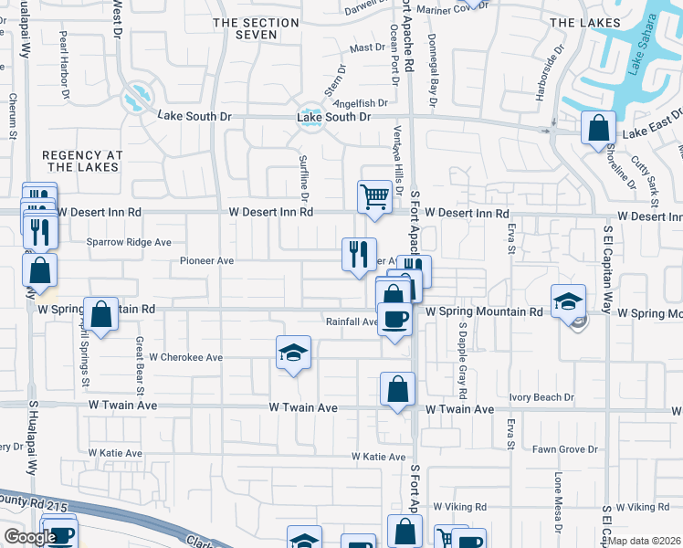 map of restaurants, bars, coffee shops, grocery stores, and more near 9546 Teton Vista Avenue in Las Vegas