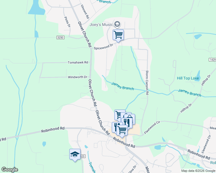 map of restaurants, bars, coffee shops, grocery stores, and more near 2247 Winterberry Drive in Winston-Salem
