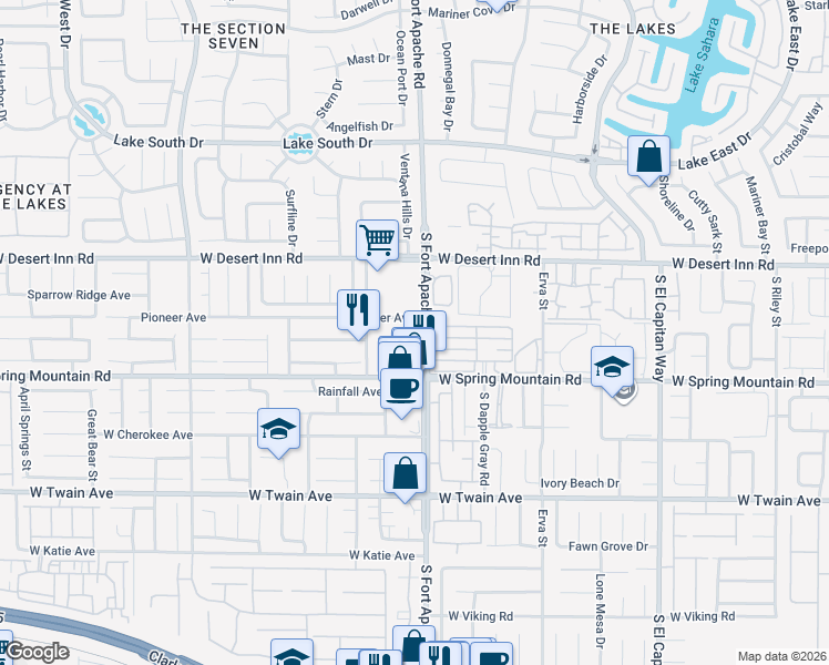 map of restaurants, bars, coffee shops, grocery stores, and more near 9418 Hanta Avenue in Las Vegas