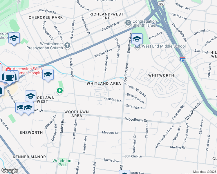 map of restaurants, bars, coffee shops, grocery stores, and more near 124 Brighton Close in Nashville