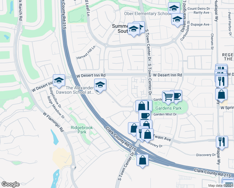 map of restaurants, bars, coffee shops, grocery stores, and more near 3418 Antique Rose Drive in Las Vegas