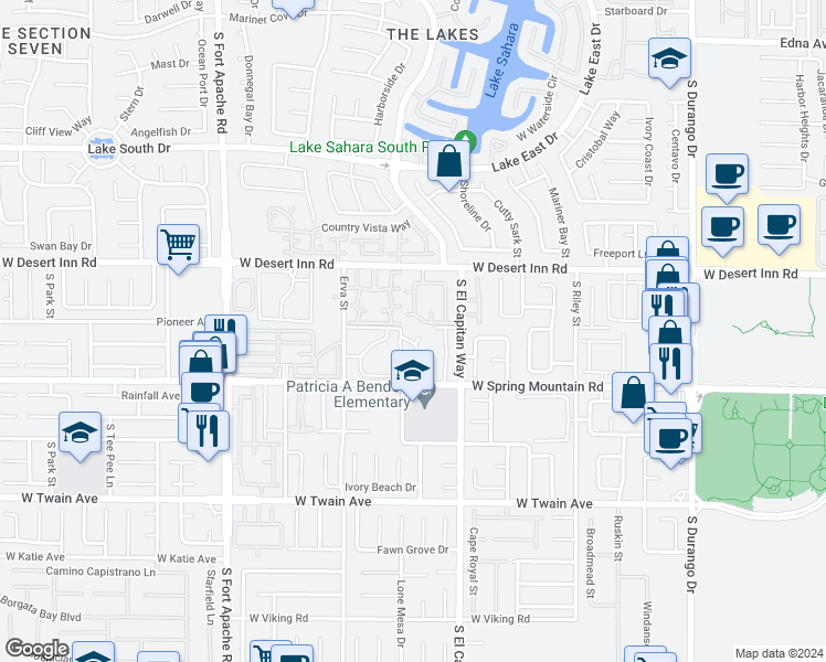 map of restaurants, bars, coffee shops, grocery stores, and more near 9070 Spring Mountain Road in Las Vegas